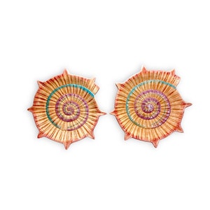 Vintage Fitz and Floyd Omnibus Collection Shell Saucer - Set of 2