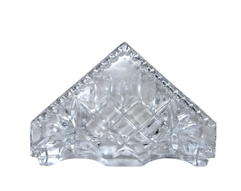 Servilletero de cristal con diseño de diamante
