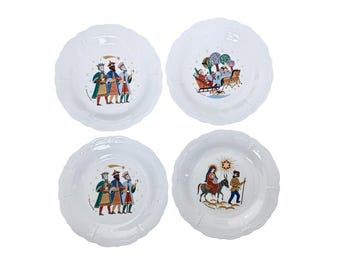 Tirschenreuth Christmas Baronesse Porcelain Dinner Plates Set of 4