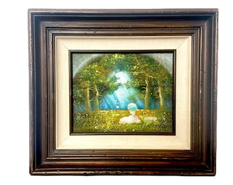 1970s "Memories" Expressionist Landscape Oil Painting by Girard, Framed