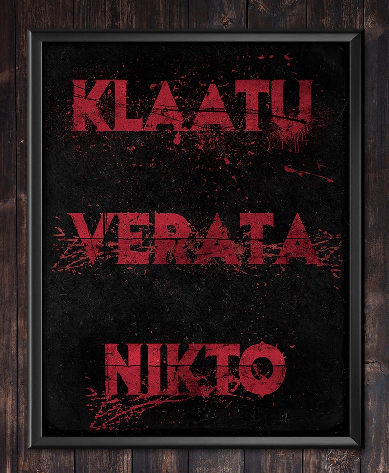 Evil Dead Poster Army of Darkness Klaatu Verata Nikto Etsy
