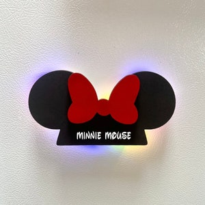 Custom Disney Cruise Wooden Light Up mouse ears - Door magnets, w/ LED lights - Decorations