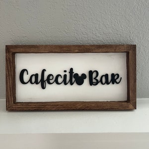 Cafecito Bar - Hidden Mickey coffee sign