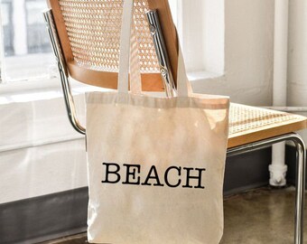 Cotton Canvas Tote Bag 'Beach' Gift Idea