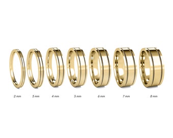 14k Yellow Gold Flat Milgrain Wedding Band - Women's Men's Gold Wedding Band - Classic Gold Ring - Comfort Inside Band - Engraving Ring