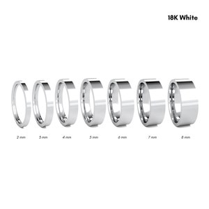 18K witgoud platte trouwring - dames heren gouden trouwring - klassieke gouden ring - Comfort Inside Band - gravure ring