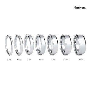 Platinum Wedding Band - Beveledge Ring - Women&#39;s Men&#39;s Platinum Band - Classic 950 Platinum Ring - Comfort Inside Band - Engraving Ring