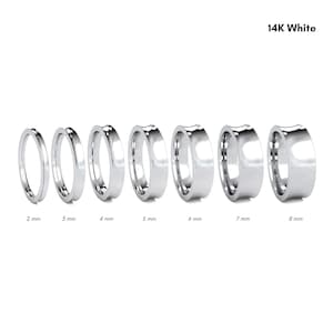 14K wit massief goud concave trouwring - witgoud gepolijst trouwring - dames heren gouden trouwring - Comfort Inside Band