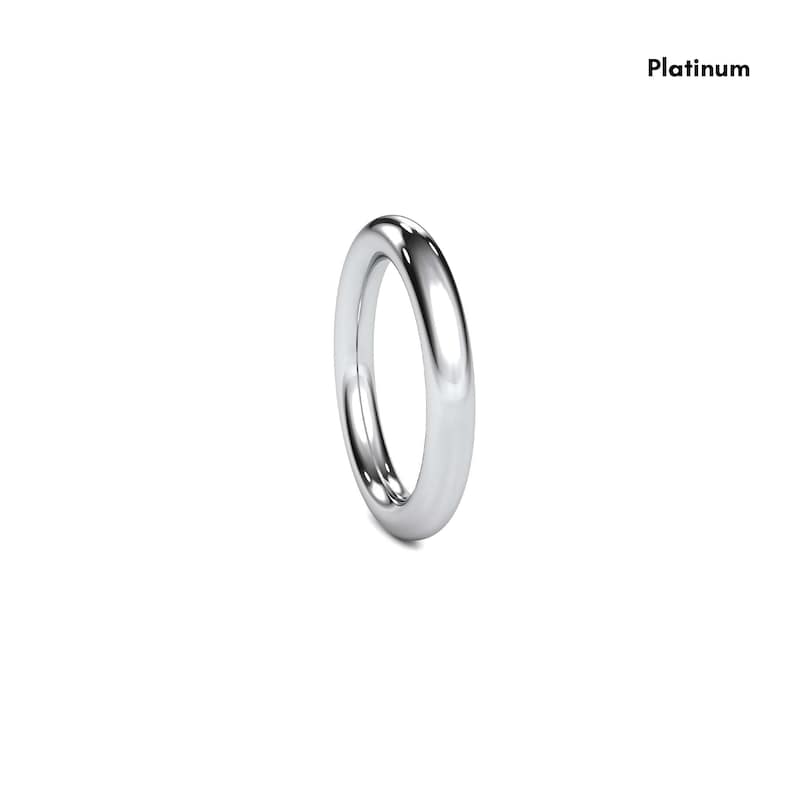 Round Platinum Wedding Band Round Comfort Band Women's Platinum Band Thin Platinum Ring Comfort Inside Band Free Engraving Ring image 6