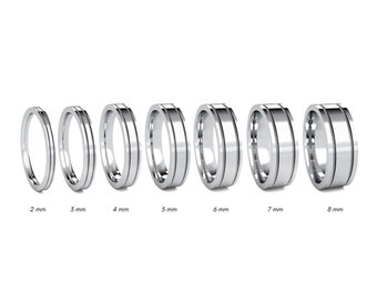 14k White Gold Flat Milgrain Ring Wedding Band - Women's Men's Gold Wedding Band - Classic Gold Ring - Comfort Inside Band - Engraving Ring