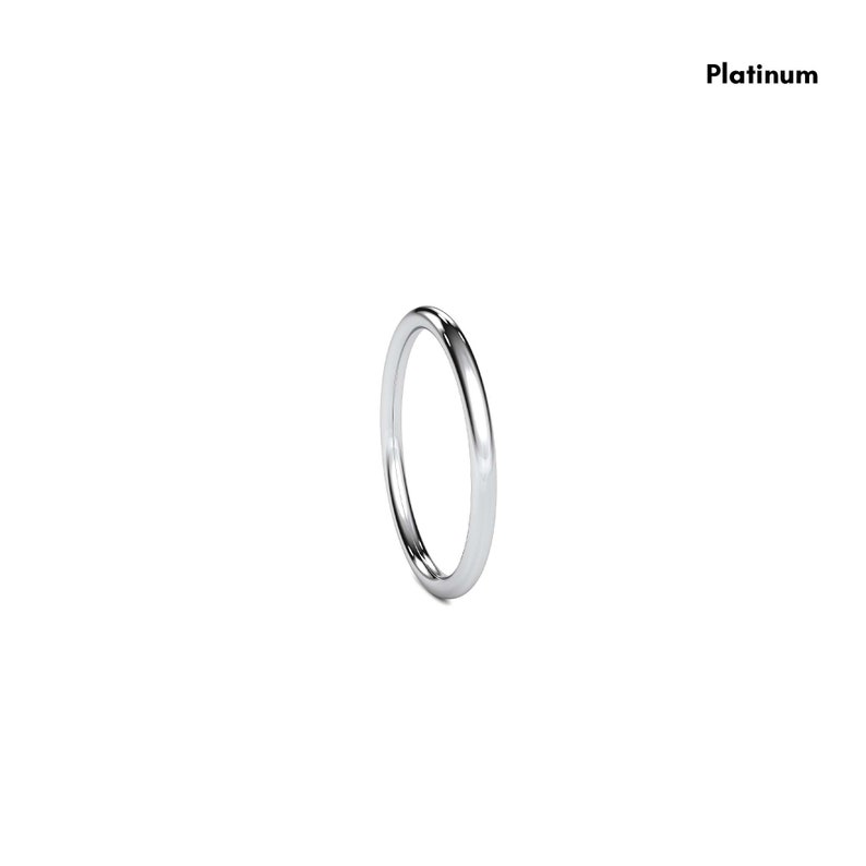 Round Platinum Wedding Band Round Comfort Band Women's Platinum Band Thin Platinum Ring Comfort Inside Band Free Engraving Ring image 3