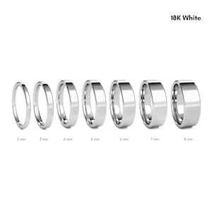18K White Gold EuroFit Wedding Band - Women&#39;s Men&#39;s European Gold Wedding Band - Classic Gold Ring - Comfort Inside Band - Engraving Ring