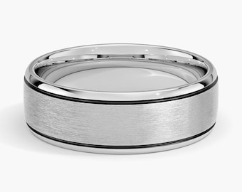 7mm Wedding Ring in Solid Platinum | Platinum Band | Thick Platinum Wedding Band for Men or Women