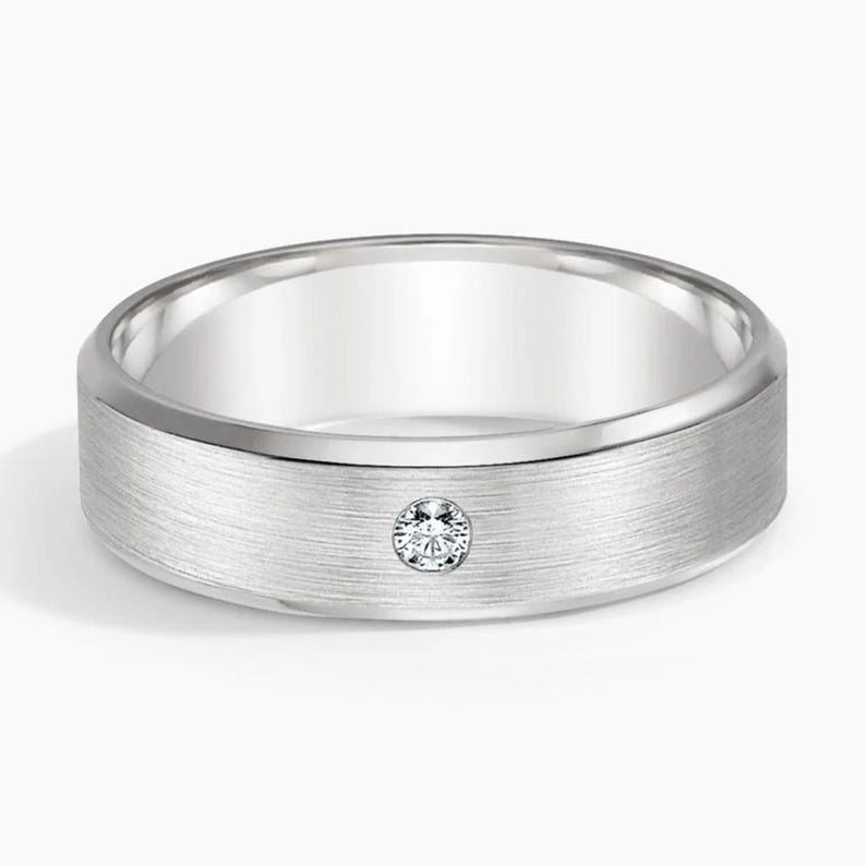 Diamond 6mm Wedding Ring for Men & Women Platinum Band – Comfort Fit Elegant Design