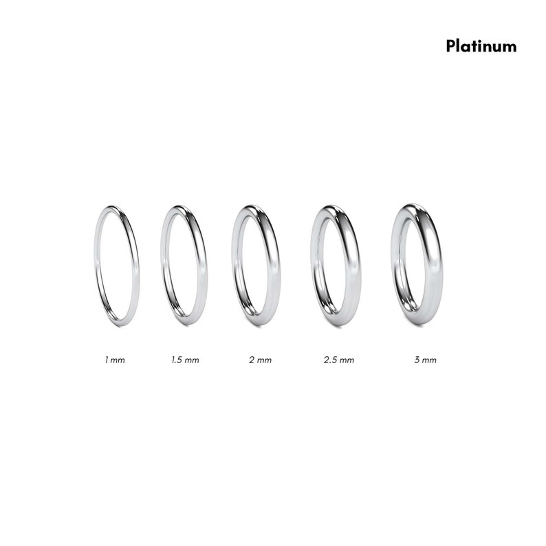 Round Platinum Wedding Band Round Comfort Band Women's Platinum Band Thin Platinum Ring Comfort Inside Band Free Engraving Ring image 1