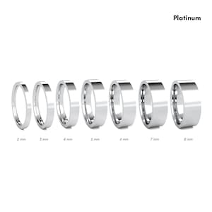 Platinum Flat Wedding Band / 2mm - 8mm 950 Platinum Wedding Ring / Flat Comfort Fit Wedding Band / Men and Women&#39;s ring / Free Engraving