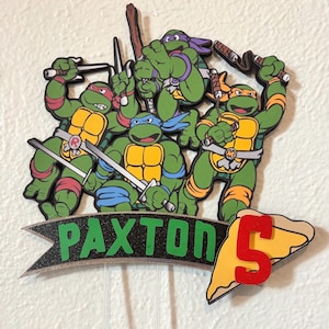 Ninja Turtle Glitter Cake Topper: Custom Party Decoration