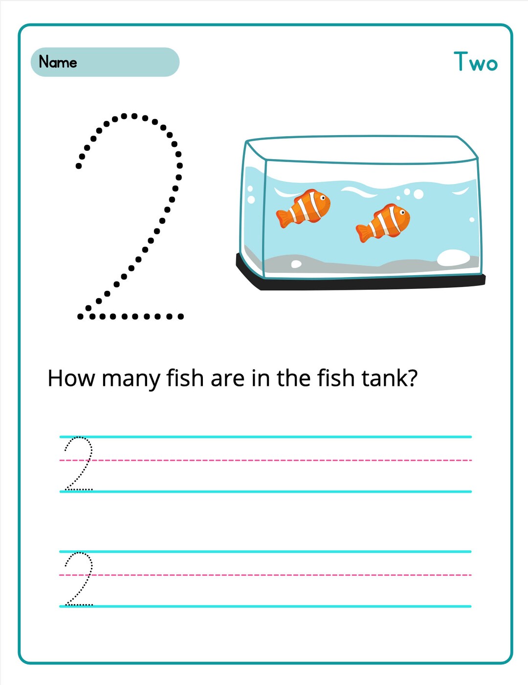 Printable Number Worksheets - Etsy