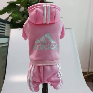 pink adidas dog hoodie