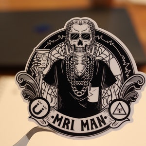 MRI MAN LOGO Sticker, Vinyl sticker, Radiology | Mri technologist sticker, water proof, Mri Tech sticker, X-ray Tech sticker, Mri gifts
