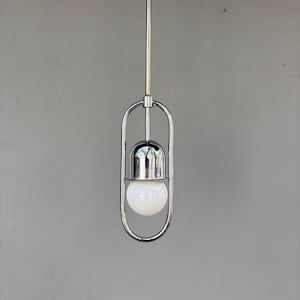 BAUHAUS verchromte 1930er Jahre Pendelleuchte LIGHT
