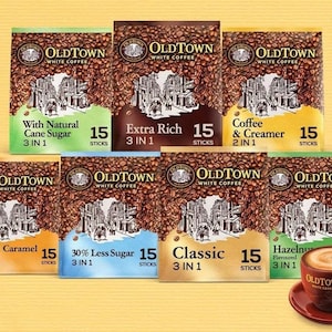 4 Packs of Old Town Instant Premix White 15 Sachets