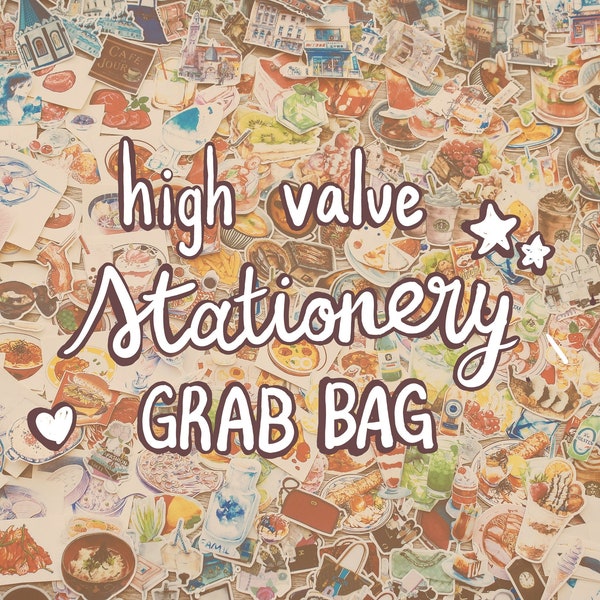 HIGH VALUE Stationery Grab Bag/Mystery Pack! Stickers, washi tape, memo pad, snail mail, origami, note pad, assorted, cute, penpal, gift