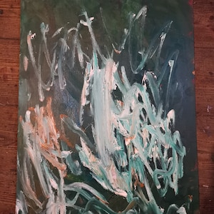 Witch - Abstract oil painting, handmade, original, on thin carton