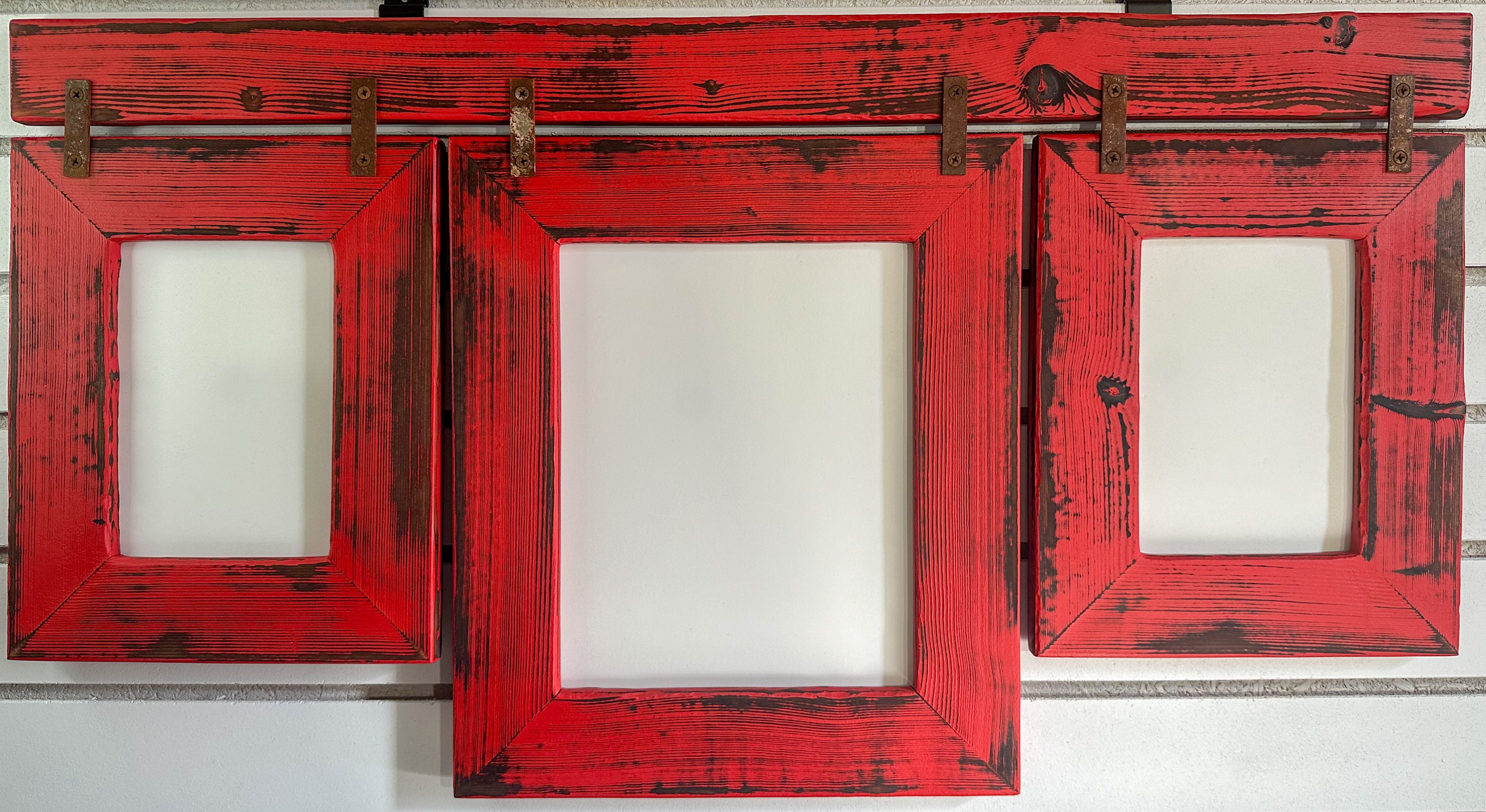 Farmhouse Picture Frame Collage, Distressed Picture Frame Collage, Rustic, 2 5x7 and 1 8x10 Frames