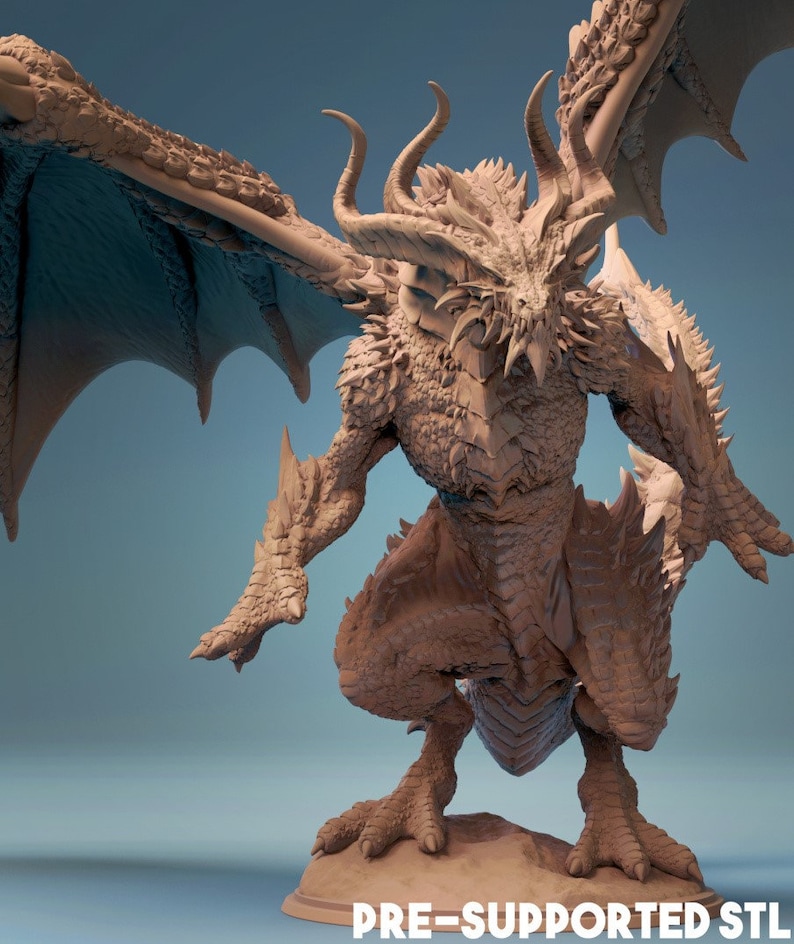 Bahamut Platinum Dragon God Dnd D&D Presupported 3D STL - Etsy UK