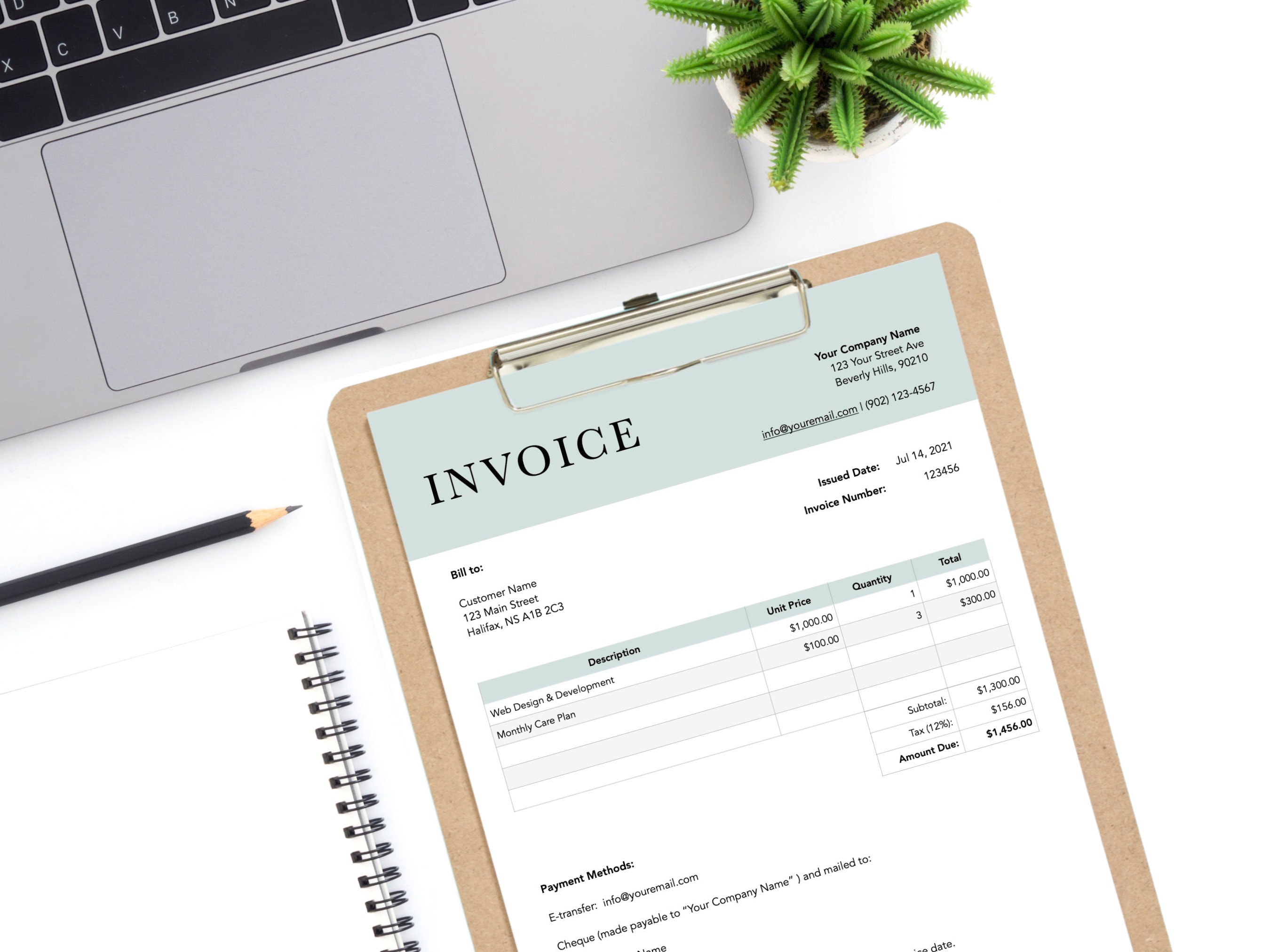 Invoice Template for Pages mac Apple Iwork Etsy UK