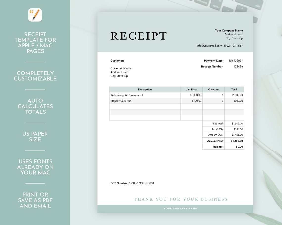 receipt-template-for-pages-mac-apple-iwork-etsy-uk