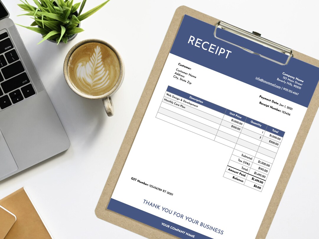 Receipt Template for Google Docs - Etsy