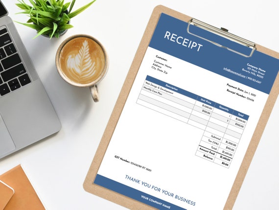 receipt template for google docs etsy