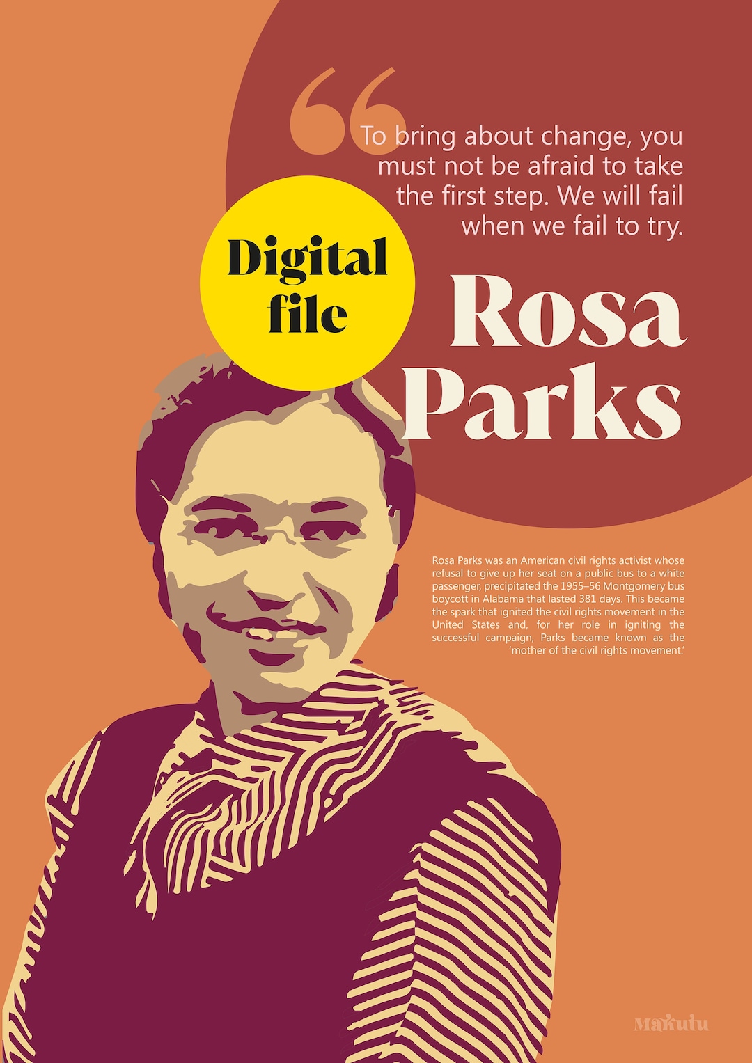 Rosa Parks - Digital Poster Influential Women International Women's ...
