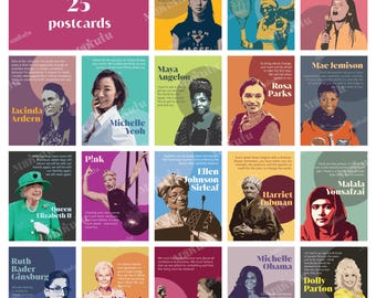 Inspiring Women Postcards: Influential Women Month Gift Set (25 Cards)