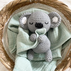 Personnalisation doudou plat koala doudou personnalisé doudou lange doudou crochet doudou plat tissu couleur au choix personnalisation