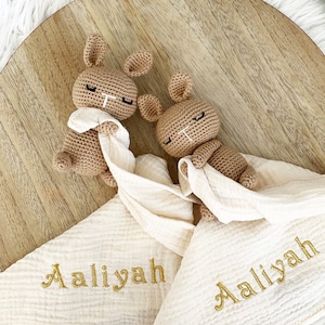 Doudou lange flat comforter personalized baby name double cotton gauze koala comforter personalized handmade plush personalization