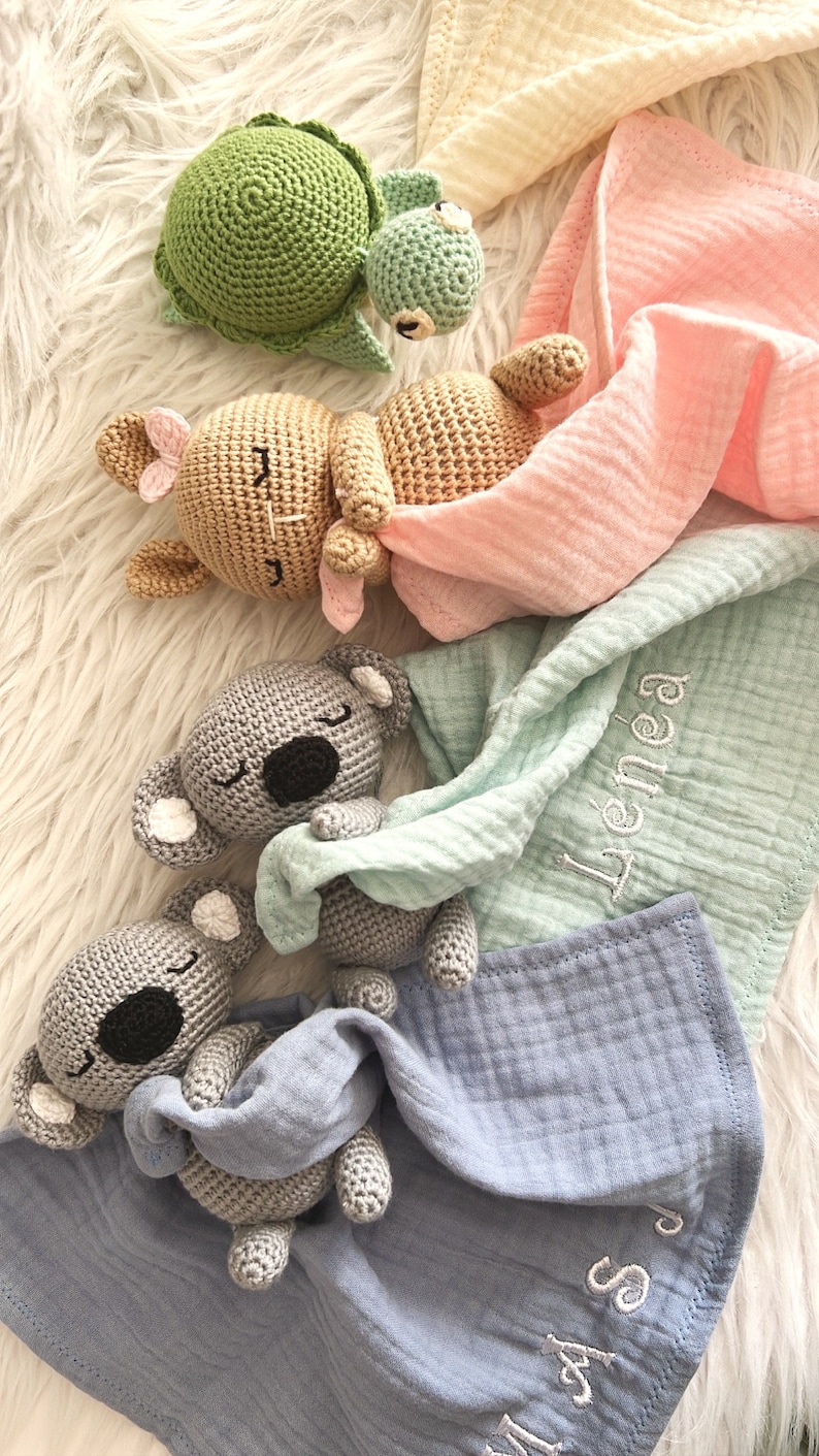 Personalization flat comforter koala comforter personalized comforter lange comforter crochet comforter flat fabric color of your choice personalization image 3