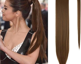 28 Inch Ponytail Extension Wrap Around Ponytail Long Straight Hair Extensions