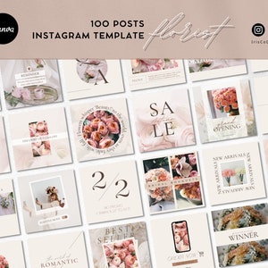 Boost Your Floral Business with 100 Florist Instagram Templates, Editable in Canva
