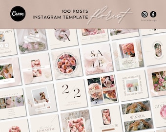 Boost Your Floral Business with 100 Florist Instagram Templates, Editable in Canva