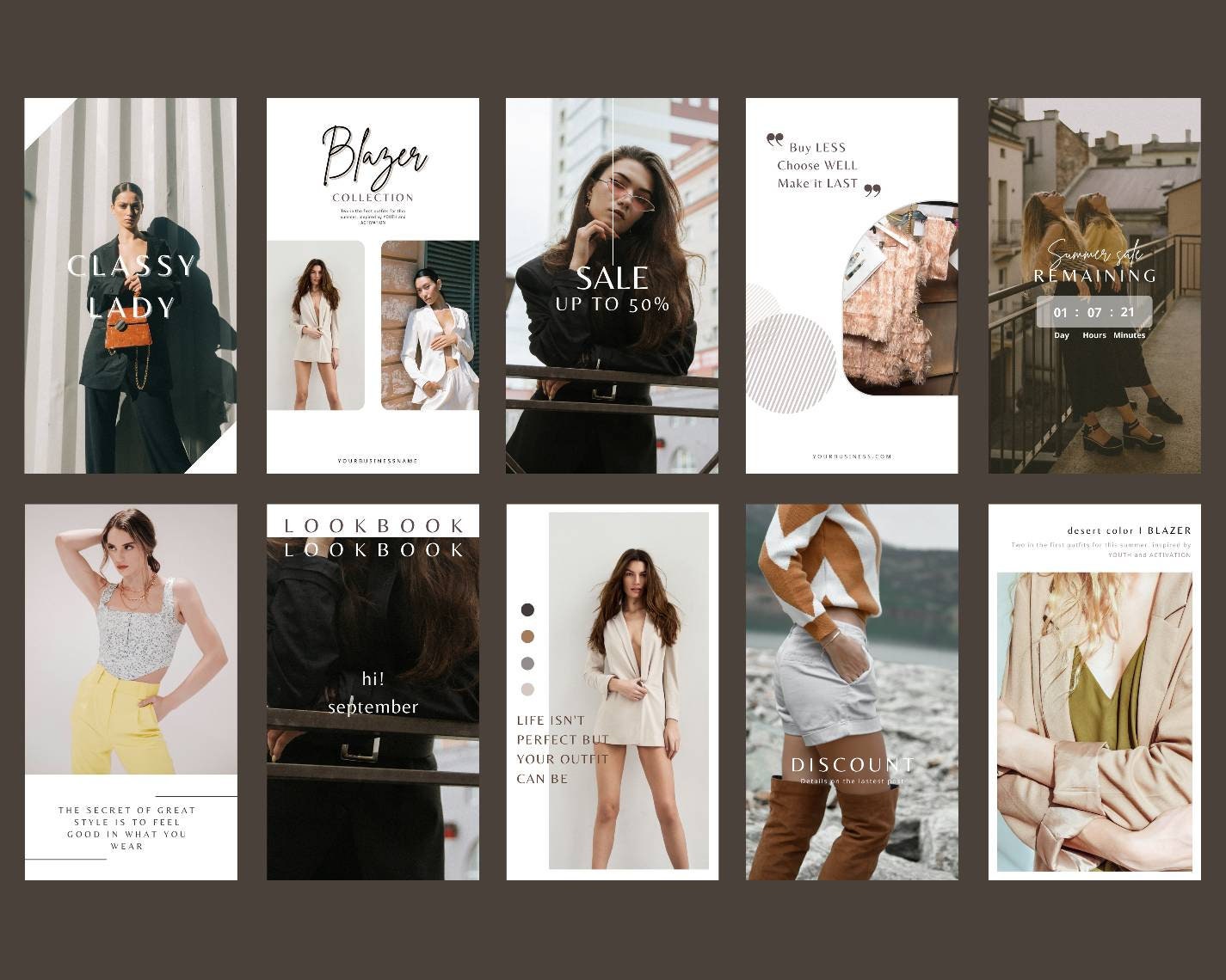 50 Instagram Template, Fashion Stories for Aesthetic Brands, Bloggers ...
