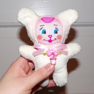 Kawaii bear plushie handmade stuffed animal happy bear art doll