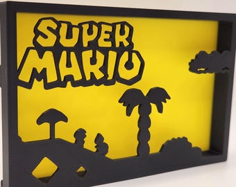 Super Mario Silhouette Art - 3D Printed