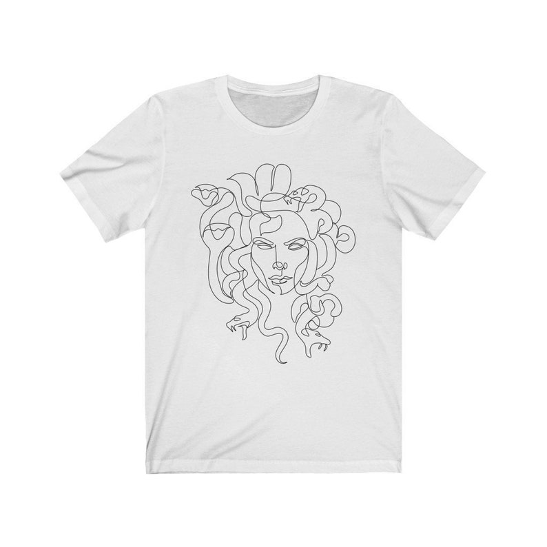 Medusa Greek Mythology Line Art T-shirt Minimalist Snakes | Etsy