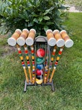 Vintage Croquet Set with Stand 6 Player Complete
