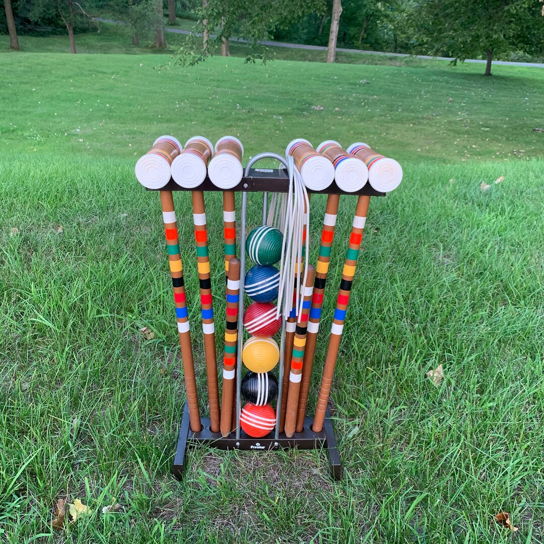 Vintage Forster Croquet Set 6 Player With Stand Complete Etsy
