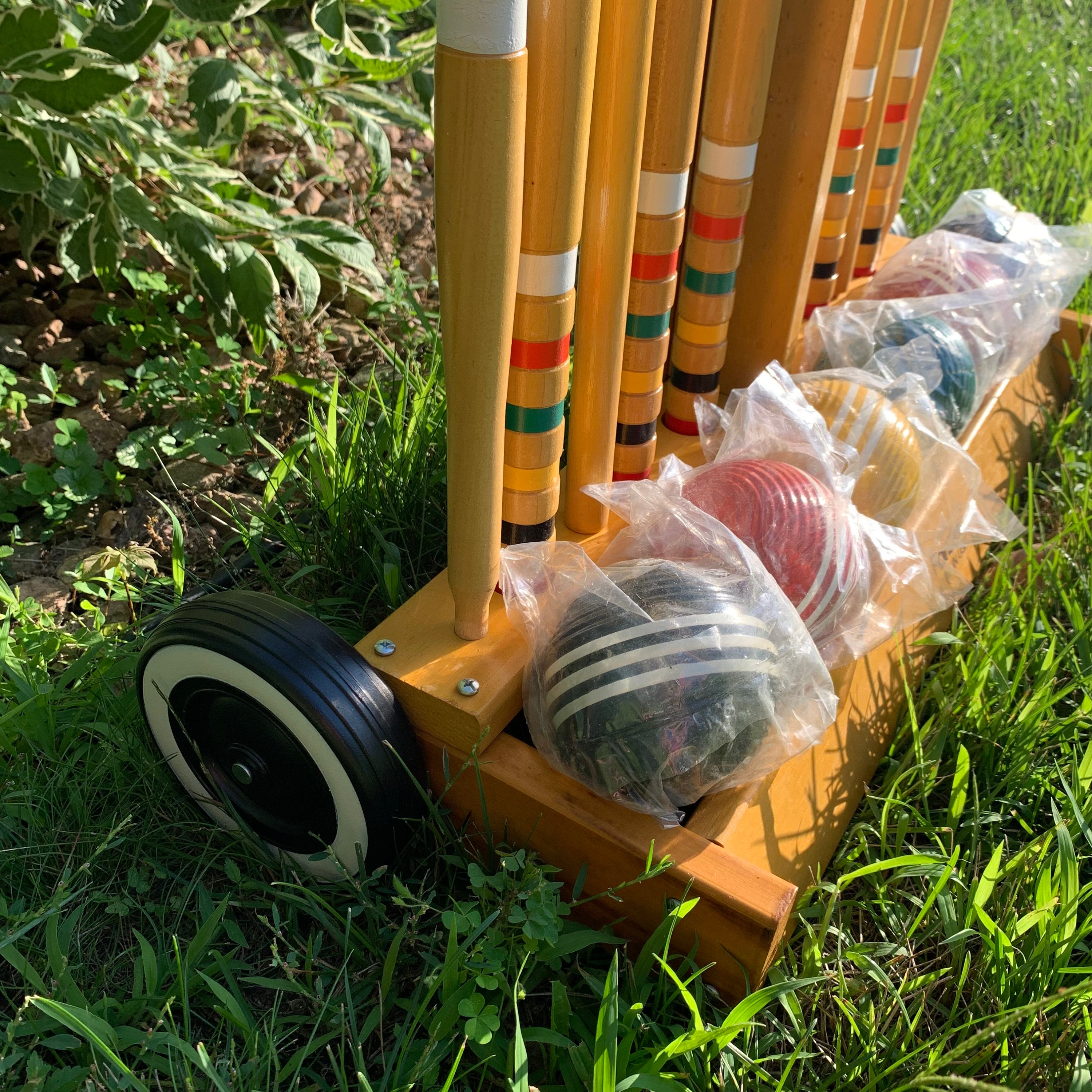 Vintage Forster Croquet Set 6 Player Wheeled Cart New Old Stock Etsy