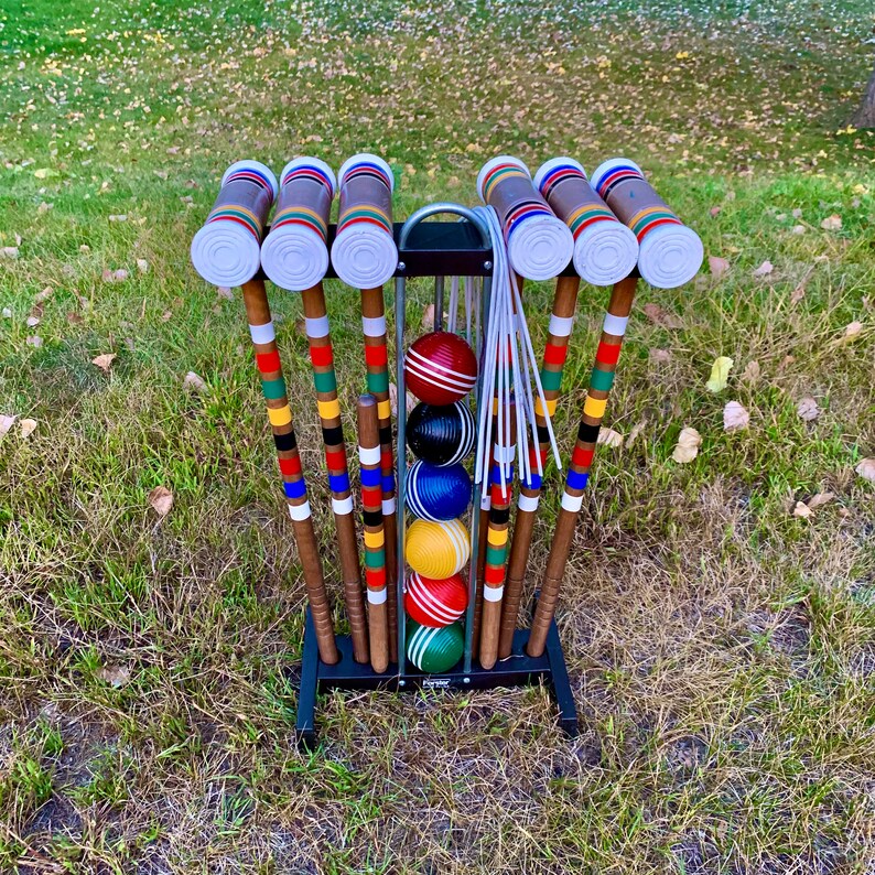 Vintage Forster Croquet Set 6 Player With Stand Complete Etsy